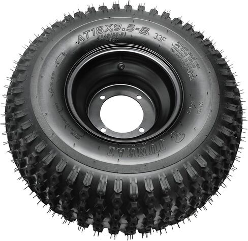 مجموعة إطارات وعجلات ATV للطرق الوعرة 18x9.50-8، 240/50-8 بدون أنبوب، حافة حديدية 8 بوصة، نمط مسمار 4 عروة 110 مم لعربة الذهاب، رباعية، UTV، عربات التي تجرها الدواب، دراجة ثلاثية الانجراف، عربة جولف - عبوة واحدة in Kuwait