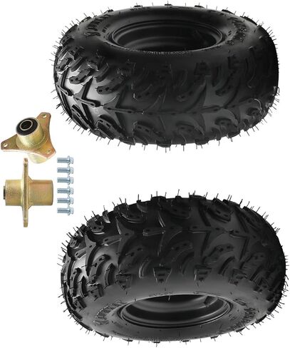 14x5.00-6 All-Terrain Go Kart & Mini Bike Tire with 6" Aluminum Rim, Tubeless ATV Wheel Assembly, 2-Ply 308lb Load, Universal Off-Road Quad, Golf Cart, UTV Front Hub 17mm in Kuwait