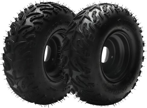 14x5.00-6 All-Terrain Go Kart & Mini Bike Tire with 6" Aluminum Rim, Tubeless ATV Wheel Assembly, 2-Ply 308lb Load, Universal Off-Road Quad, Golf Cart, UTV Front Hub 17mm in Kuwait