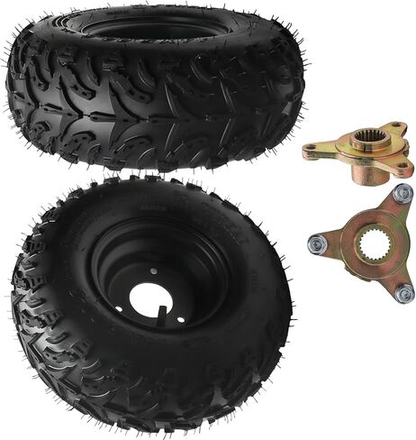 14x5.00-6 All-Terrain Go Kart & Mini Bike Tire with 6" Aluminum Rim, Tubeless ATV Wheel Assembly, 2-Ply 308lb Load, Universal Quad, Golf Cart, Rear Hub 23T Spline in Kuwait