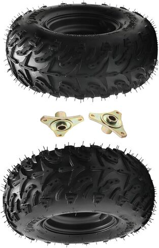 14x5.00-6 Go Kart Tire and Wheel Assembly, 6" Aluminum Rim, All-Terrain Tubeless Tire, 2-Pack with 17T Spline Rear Wheel Hubs for ATV, Mini Bike, Go Kart, Quad, UTV, Lawn Mower in Kuwait