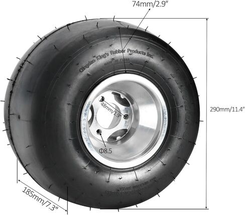 إطارات Go Kart مقاس 11 × 7.10-5 مع حواف، مداس أملس من 4 طبقات، 5 بوصات 3 عجلات مسمارية لمركبات ATV، UTV، Go Kart، دراجة صغيرة، عربة جولف - مجموعة من 4 إطارات لجميع التضاريس in Kuwait