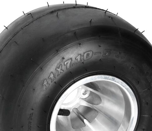 إطارات Go Kart مقاس 11 × 7.10-5 مع حواف، مداس أملس من 4 طبقات، 5 بوصات 3 عجلات مسمارية لمركبات ATV، UTV، Go Kart، دراجة صغيرة، عربة جولف - مجموعة من 4 إطارات لجميع التضاريس in Kuwait