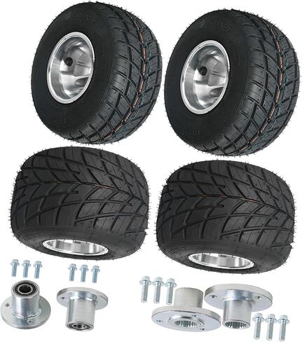 مجموعة إطارات وإطارات Go Kart مقاس 10x4.50-5 و11x7.10-5، و3 إطارات عروة مع محاور العجلات الأمامية والخلفية لتاوتاو، وبولاريس، ودراجة ثلاثية العجلات، ودراجة صغيرة، وعربة جولف، وATV، وUTV in Kuwait