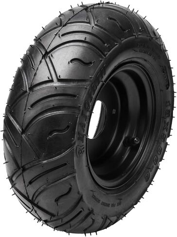مجموعة إطارات وعجلات 13x5.00-6 بدون أنابيب لعربة Go Kart، ATV، UTV، رباعية، عربة جولف، دراجة صغيرة - 3 حواف مسامير، محاور عجلات أمامية، مغزل توجيه، جميع التضاريس، عبوتان (فضي) in Kuwait