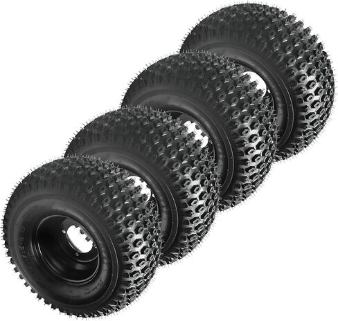 18x9.50-8 ATV Go Kart Tire & Wheel Assembly, 240/50-8 Tubeless Off-Road Tire, 8" Iron Rim with 4-Lug 110mm Bolt Pattern – Set of 4 for Go Cart, Quad, UTV, Buggy, Drift Trike in Kuwait