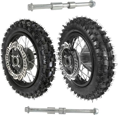 Automotive Replacement 10" Front and Rear Wheel Assembly 2.50-10 and 3.00-10 Tire Set with 420 41T Sprocket for Pit Dirt Bike Propulsion in Kuwait