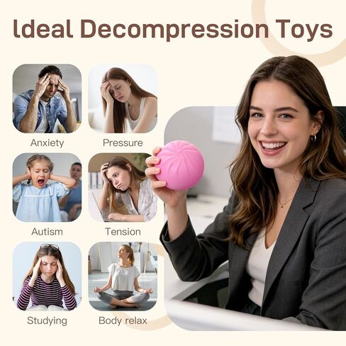 4 Pack Dumpling Squishies Toy Mystery Box, Colorful Dumplings Stress Balls Fidget Sensory Toy, Bun with Food Steamer Stretchy Desk Toys Soft Squeeze Decompression Dough for Adults Kids in Kuwait