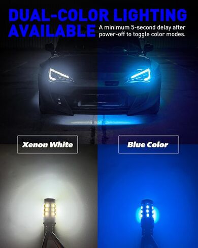 168 2825 W5W T10 CAN-Bus LED لمبة مزدوجة اللون أبيض/أزرق جليدي مفاتيح خلفية للسيارة الداخلية لخريطة القبة وأضواء لوحة القيادة، حزمة من 2 in Kuwait