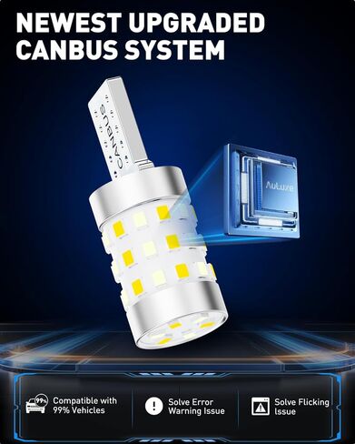 168 2825 W5W T10 CAN-Bus LED لمبة مزدوجة اللون أبيض/أزرق جليدي مفاتيح خلفية للسيارة الداخلية لخريطة القبة وأضواء لوحة القيادة، حزمة من 2 in Kuwait