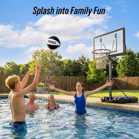 Pool Basketball Hoop – Height Adjustable 57" to 68" Portable Poolside Basketball Hoop with Wheels, Glow-in-Dark Backboard & LED Rim, Glow Ball + Standard Ball, Indoor Outdoor Night Games in Kuwait