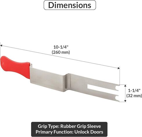FHC Emergency Access Tool, Stainless Steel Material, Stainless Steel Finish, Universal Door Unlock Design, Rubber Grip Sleeve for Service and Maintenance Applications in Kuwait