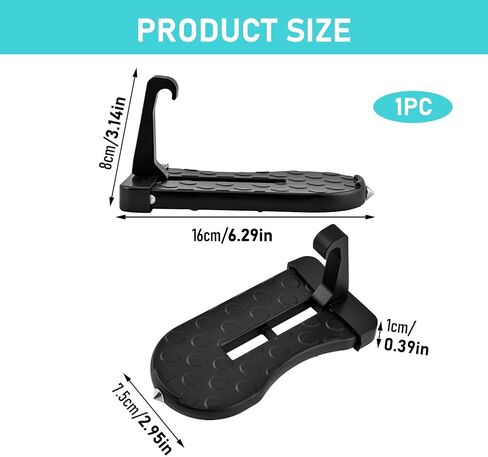 Car Door Step, Multi-Foldable Aluminum Alloy Roof Rack Car Door Step, 400lb Capacity, 6.3-inch Platform Suitable for Most Cars, SUVs, and Trucks in Saudi Arabia