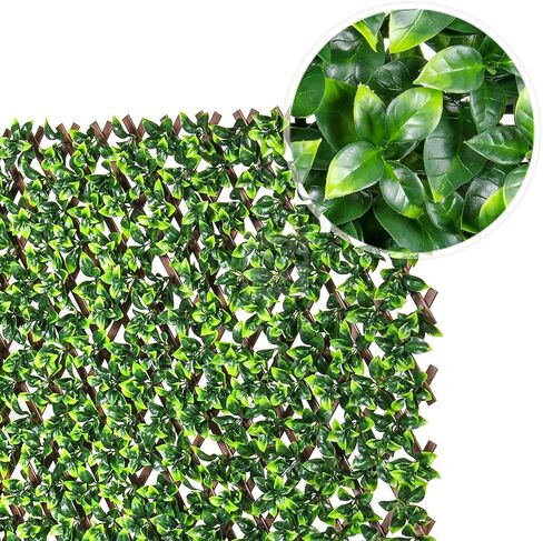 NatraHedge Artificial English Laurel Leaf Expandable Lattice Privacy Fence Screen in Saudi Arabia