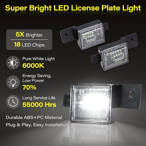 مجموعة مصابيح لوحة الترخيص LED 6000K مصابيح خلفية بيضاء متوافقة مع 2014-2025 تشيفي سيلفرادو جي إم سي سييرا 1500 2500HD 3500HD 2015-2022 شاحنة بيك اب كولورادو كانيون، عبوتان in Kuwait