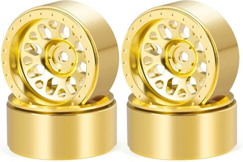 RCLIONS 1.3 "إطارات محور العجلة النحاسية Beadlock 207 جرام وزن ثقيل لـ 1/18 TRX4M 1/24 AXIAL SCX24 RC أجزاء ترقية السيارة الزاحفة (أسود) in Kuwait