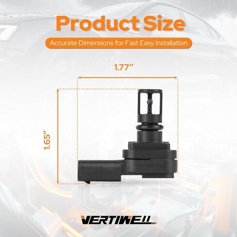 Manifold Absolute Pressure MAP Sensor Compatible with Chevy Chevrolet GMC Cadillac Buick Silverado 1500 LTD Trailblazer Blazer Colorado Sierra 1500 l4 l3 V6 2.7L 2019-2024 Replaces AS725 in Kuwait