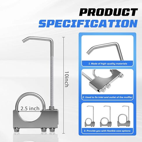 2.5" Universal Exhaust Clamp with Hanger, Rear Muffler Hanger Exhaust Hangers Exhaust System Hanger for Car Truck 2.5" Exhaust Pipe (2 PCS) in Kuwait