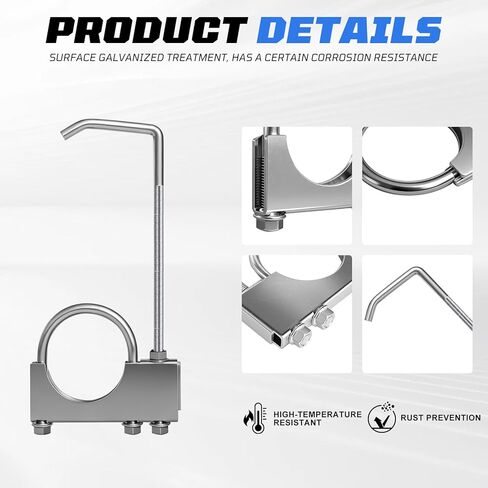2.5" Universal Exhaust Clamp with Hanger, Rear Muffler Hanger Exhaust Hangers Exhaust System Hanger for Car Truck 2.5" Exhaust Pipe (2 PCS) in Kuwait
