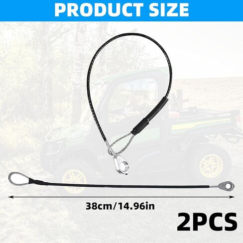 كابل الباب الخلفي M159508، قطعتان، استبدال كابل دعم صندوق الشحن 15 بوصة، متوافق مع John Deere Gator HPX615E XUV625i XUV825E XUV835M XUV855M in Kuwait