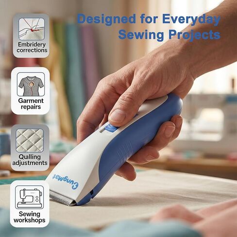 CungMat Electric Seam Ripper Pro Kit with Storage Case, Rechargeable Stitch Remover for Embroidery & Quilting, USB Cordless Sewing Seam Ripper Machine, 2 Blades in Kuwait