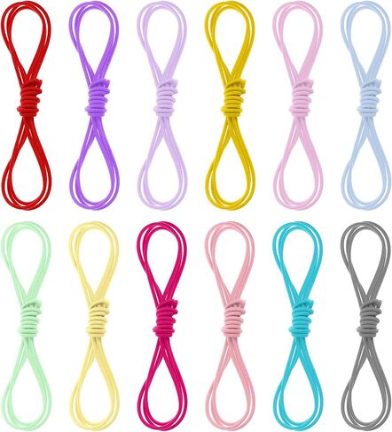 Ouligay 13 Yards 2mm Elastic Band Cord Bracelet String Rubber Rope Elastic String for Bracelets 12 Colors 3.3ft/PCS Beaded Cords Small Bungee Shock Cord for DIY Crafts Beading Sewing Jewelry Making in Kuwait