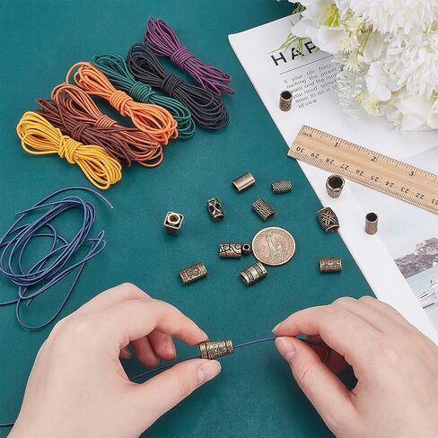 WEBEEDY 16 Pcs Elastic Bands for Traveler Notebook, 8 Colors 17.5 Yards Elastic Straps with 16 Alloy Decorative Toggles for Travelers Notebook Organization Accessories Office Gift Wrapping Decoration in Kuwait