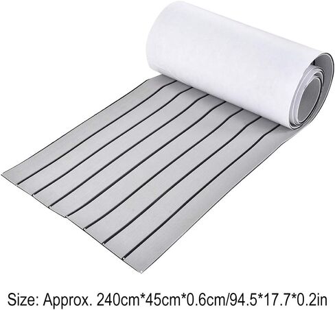 Boat Mat Vibration Resistant Noise Isolation Yacht Non-Slip Mat for Heavy Duty Marine Floors, EVA Light Grey 94.5*17.7*0.2 Inch (Grey in Kuwait