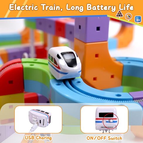 Electric Train Set for Kids,3D Infinity Flexible Track, DIY Track Building Kits with Train and Traffic Signs Traffic, STEM Gravity-Defying Learning Toy for Boys Girls 4 5 6 7 8 Birthday in Kuwait