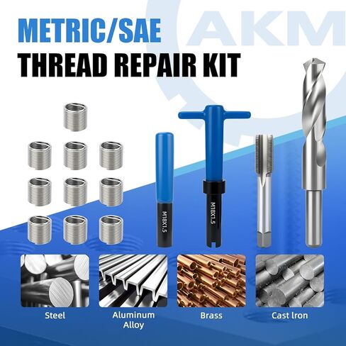 AKM 15PCS M18*1.5 Metric Thread Repair Kit in Kuwait