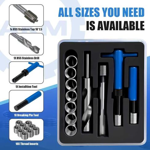 AKM 15PCS M18*1.5 Metric Thread Repair Kit in Kuwait