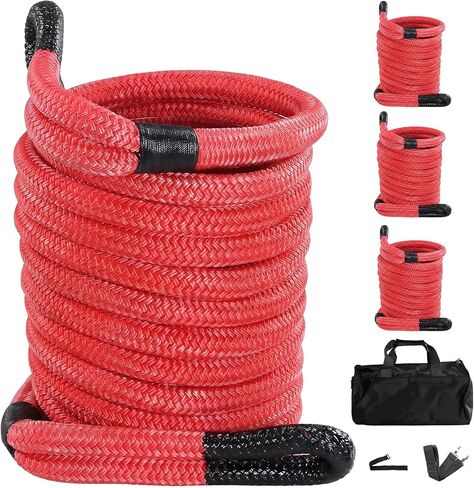 Kinetic Recovery Rope Kit with Soft Shackles MBS of 33900 lbs and WLL of 11300 lbs High Elasticity Heavy-Duty Tow Straps for UTV ATV Truck Car and Tractor Off-Road Rescue in Kuwait
