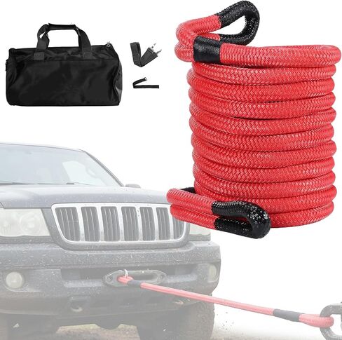 Kinetic Recovery Rope Kit with Soft Shackles MBS of 33900 lbs and WLL of 11300 lbs High Elasticity Heavy-Duty Tow Straps for UTV ATV Truck Car and Tractor Off-Road Rescue in Kuwait
