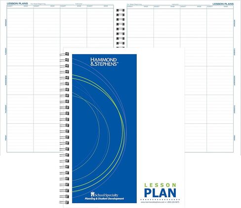 Hammond & Stephens 0456-8 P Wire-O Bound Lesson Plan Book, PolyIce Cover, 9-1/4 x 12-1/4 Inches, 8 Subjects, Green/Blue in Kuwait