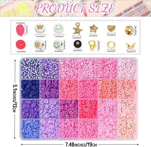 wuzoe Friendship Bracelet Kit, 16888pcs, 96 Colors Polymer Clay Beads & 1200 Letter Beads，Bracelet Making Kit for DIY Jewelry Making&Friendship Bracelet Making in Kuwait