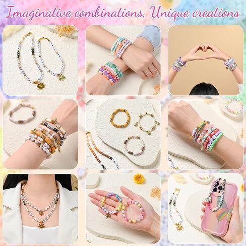 wuzoe Friendship Bracelet Kit, 16888pcs, 96 Colors Polymer Clay Beads & 1200 Letter Beads，Bracelet Making Kit for DIY Jewelry Making&Friendship Bracelet Making in Kuwait