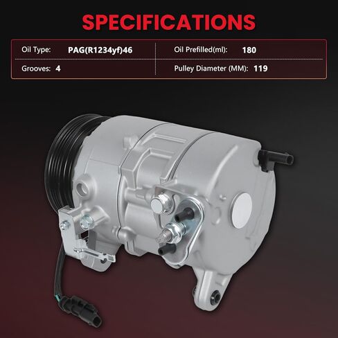 AC Compressor with Clutch for Chevy Silverado 1500 2014-2019, for Chevy Suburban Tahoe & G-M-C Yukon XL 2015-2020, for G-M-C Sierra 1500 2014-2019 in Kuwait