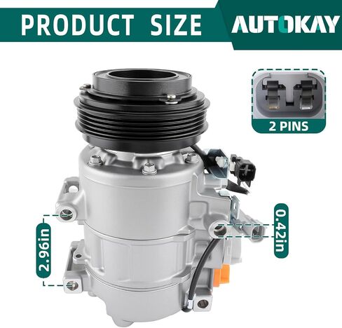 AUTOKAY A/C Compressor with Clutch for Ford Focus 2.0L 2014 2015 2016 2017 2018 Air Conditioning Replaces 178399 EV6Z19703A in Kuwait