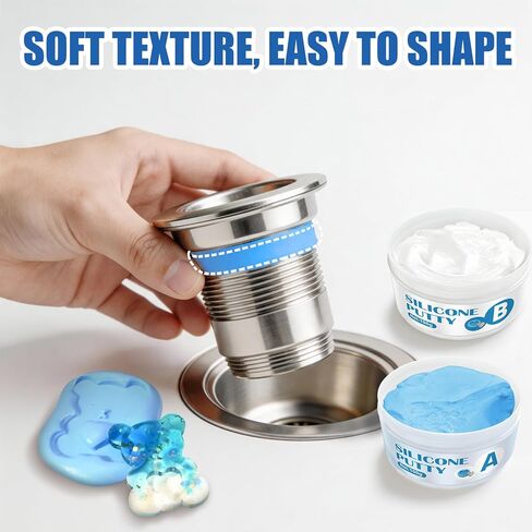 Silicone Putty, Silicone Molds Putty 1:1 Mixing Ratio Shaping Clay that Cures Quickly Hardens After Drying for Making Resin Crafts Wax Models Sculptures, 200g in Kuwait