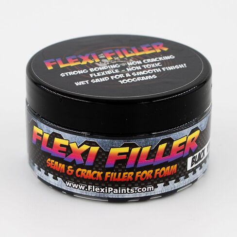 Flexi Paint Flexi Filler - Black, 100g (3.5 oz) | Flexible Crack & Seam Filler for Foam, Cosplay, Leather, Plastics | Smooth, Sandable, Paintable Surface | Ideal for Costume & Prop Making in Kuwait