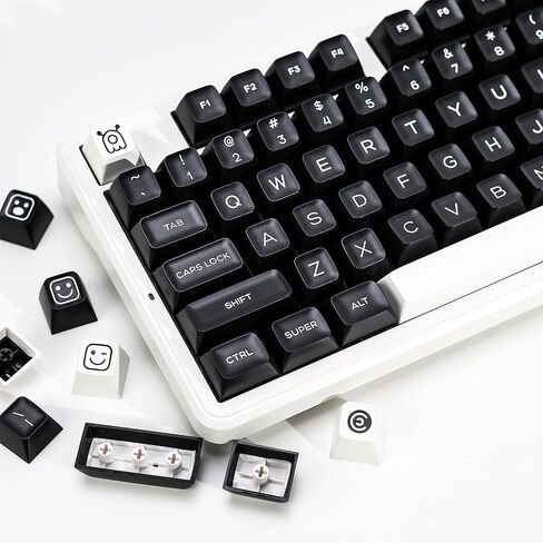 SA Profile Monsters PBT Double Shot Keycap Set,160 Keys Black and Blue Custom Key Caps Keycaps 60 Percent Retro Keycaps for 61/64/68/84/87/100/104/108 Mechanical Keyboard in Saudi Arabia