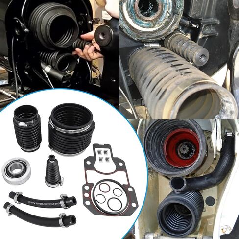 مجموعة منفاخ إصلاح الختم 803097T1 متوافقة مع محركات MerCruiser Alpha One Gen I Stern مع كابل U-Joint/Shift/منفاخ العادم ومحمل Gimbal، لـ Sierra 18-8213 18-2601-1 in Kuwait