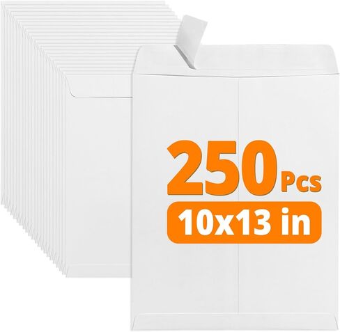 SUNEE Envelopes 9x12, Self Seal Catalog Mailing Envelopes 9x12, 28LB White Kraft Paper Large Document Envelopes for Office Business Shipping, 100 Pack in Kuwait