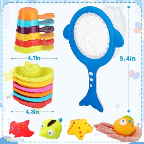 17Pcs Small Water Table Toys for Toddlers 1-3 - Super Easy to Clean, Baby Bath Toys Water Table Accessories with Floating Boats Spoons, for Kids Swimming Pool Tactile Training Educational Gifts in Kuwait