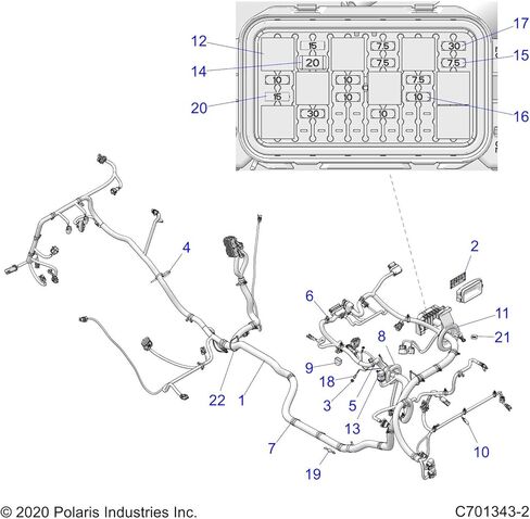 Polaris 2414463 Chassis Harness RZR XP Sport EPS Ultimate Trails 1000 in Kuwait