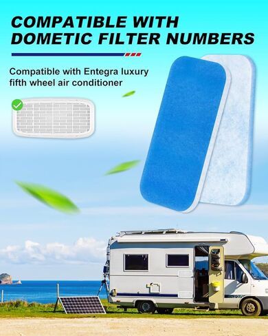استبدال فلتر التيار المتردد RV (4 عبوات)، 12.7x5.5 بوصة MERV 6 مرشحات عالية الكفاءة تناسب مدرب Entegra والعجلة الخامسة الفاخرة، مرشحات تهوية بوليستر مطورة للتخييم، قابلة للغسل in Kuwait