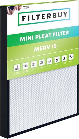 Filterbuy 16x20x2 فلتر هواء مطوي صغير MERV 15 HVAC (عبوة واحدة) in Kuwait
