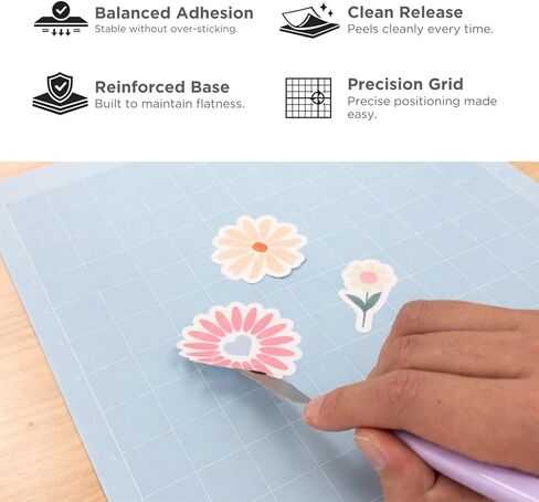 Cutting Mat Variety Pack (9 Count, 12in x 24in) Compatible with Cricut Maker 3/4//Explore 3/4/Air 2/One, Adhesive Sticky Cutting Mats, Includes 4 StandardGrip, 2 LightGrip, 2 StrongGrip, 1 FabricGrip in Kuwait
