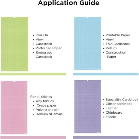 Cutting Mat Variety Pack (9 Count, 12in x 24in) Compatible with Cricut Maker 3/4//Explore 3/4/Air 2/One, Adhesive Sticky Cutting Mats, Includes 4 StandardGrip, 2 LightGrip, 2 StrongGrip, 1 FabricGrip in Kuwait