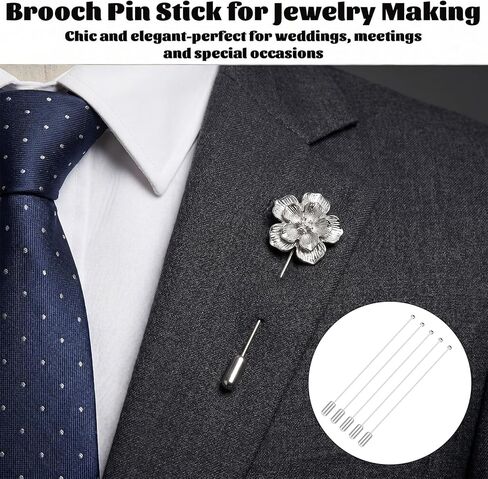 20Pcs Metal Stick Pin, Copper Long Needle Eye Pin with Stopper Ends Round Ball Metal Brooch Boutonniere Sticks Pins Stick for Jewelry Making for DIY Craft Jewelry Making Accessories in Kuwait